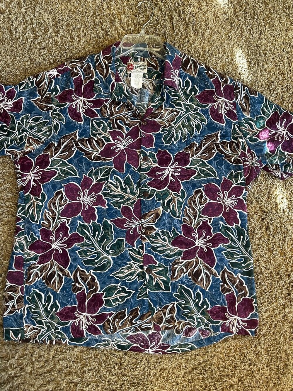 Vintage Hilo Hattie Hawaiian Original Aloha Shirt Size XL Made in Hawaii Floral